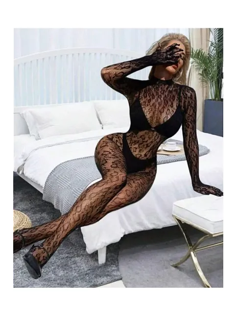 Kadın Özel Bölgesi Açık Siyah Leopar Fantazi Vücut Çorabı Kadın Özel Bölgesi Açık Siyah Leopar Fantazi Vücut Çorabı