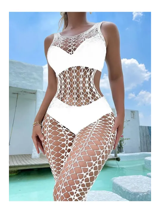 Kadın Seksi Fantazi File Çorabı Utra Esnek Büyük Beden Uygun