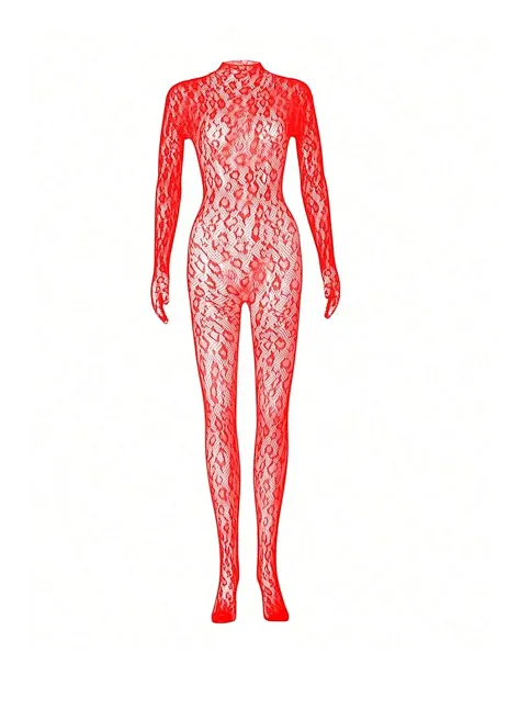 Kadın Seksi Leopar Desenli Transparan File Tulum Uzun Kollu Eldivenli Büyük Beden Vücut Çorabı Kadın Seksi Leopar Desenli Transparan File Tulum Uzun Kollu Eldivenli Büyük Beden Vücut Çorabı