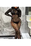 Kadın Seksi Leopar Desenli Transparan File Tulum Uzun Kollu Eldivenli Büyük Beden Vücut Çorabı Kadın Seksi Leopar Desenli Transparan File Tulum Uzun Kollu Eldivenli Büyük Beden Vücut Çorabı