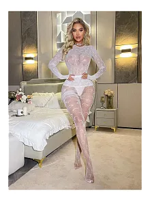 Kadın Seksi Fileli Fantezi Büük Bedenlere Uygun Utlra Esnek Vücut Çorabı..