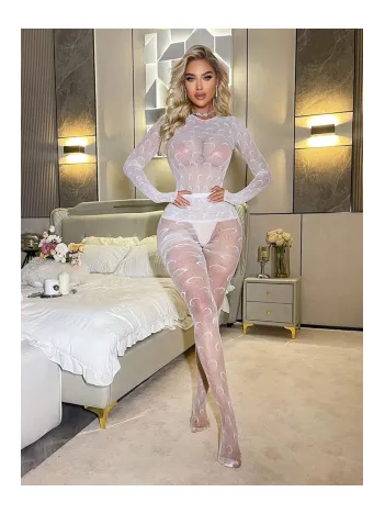 Kadın Seksi Fileli Fantezi Büük Bedenlere Uygun Utlra Esnek Vücut Çorabı..