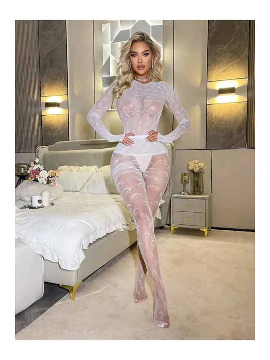 Kadın Seksi Fileli Fantezi Büük Bedenlere Uygun Utlra Esnek Vücut Çorabı..