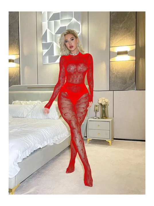 Kadın Seksi Özel Bölgesi Açık Fileli Fantezi Büük Bedenlere Uygun Utlra Esnek Vücut Çorabı..