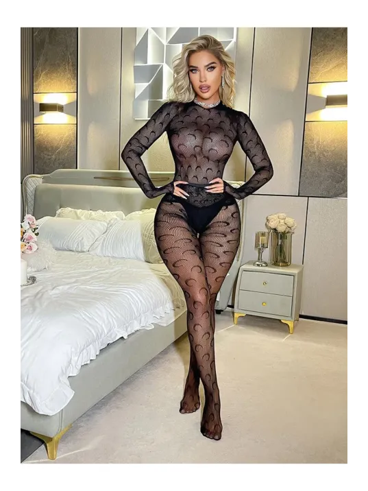 Kadın Seksi Özel Bölgesi Açık Fileli Fantezi Büük Bedenlere Uygun Utlra Esnek Vücut Çorabı..