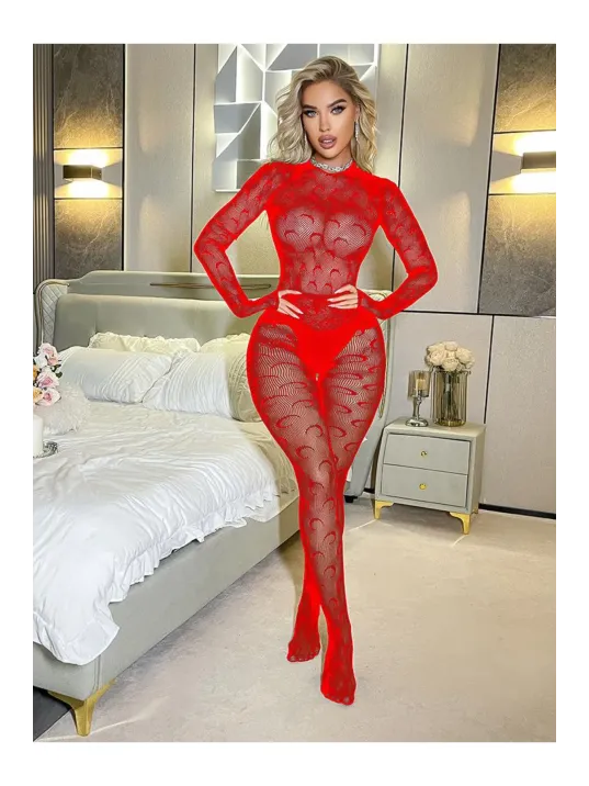 Kadın Seksi Özel Bölgesi Açık Fileli Fantezi Büük Bedenlere Uygun Utlra Esnek Vücut Çorabı..