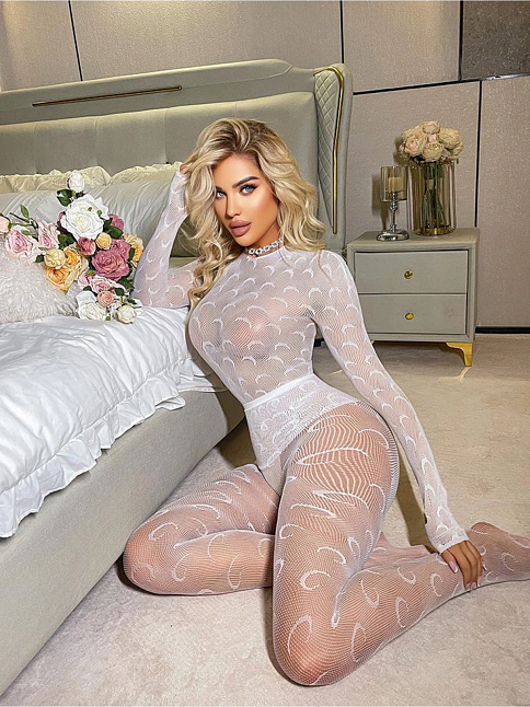 Kadın Seksi Fileli Fantezi Büük Bedenlere Uygun Utlra Esnek Vücut Çorabı..