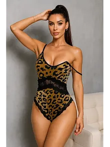 Leopar Dantel Romantik Body V2900