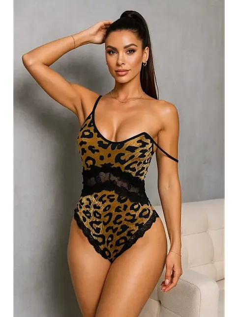 Leopar Dantel Romantik Body V2900