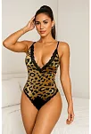 Leopar Desenli Dantel Body V2901