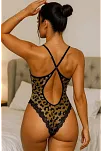 Leopar Desenli Dantel Body V2901