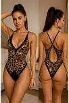 Leopar Desenli Dantel Body V2901