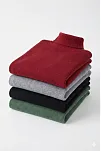 4'lü Siyah, Bordo, Gri, Haki Unisex Kaşkorse Boğazlı Full Likralı Fitilli Body Kazak