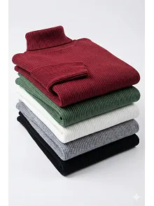 5'li Siyah, Beyaz, Bordo, Gri, Haki Unisex Kaşkorse Boğazlı Full Likralı Fitilli Body Kazak