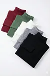 5'li Siyah, Beyaz, Bordo, Gri, Haki Unisex Kaşkorse Boğazlı Full Likralı Fitilli Body Kazak