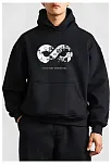 10 Kasıma Özel Üç İplik Kapüşonlu Baskılı Sweatshirt - Siyah