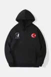 10 Kasıma Özel Üç İplik Kapüşonlu Baskılı Sweatshirt - Siyah 10 Kasıma Özel Üç İplik Kapüşonlu Baskılı Sweatshirt - Siyah