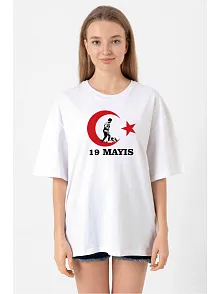 19 Mayıs 20/1 Baskılı T-shirt - Beyaz