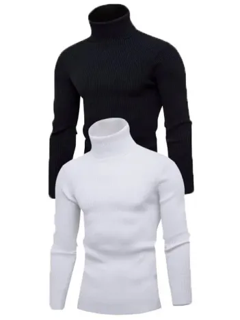 2 Adet Unisex Kaşkorse Boğazlı Full Likralı Fitilli Body Kazak