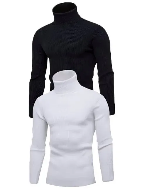 2 Adet Unisex Kaşkorse Boğazlı Full Likralı Fitilli Body Kazak