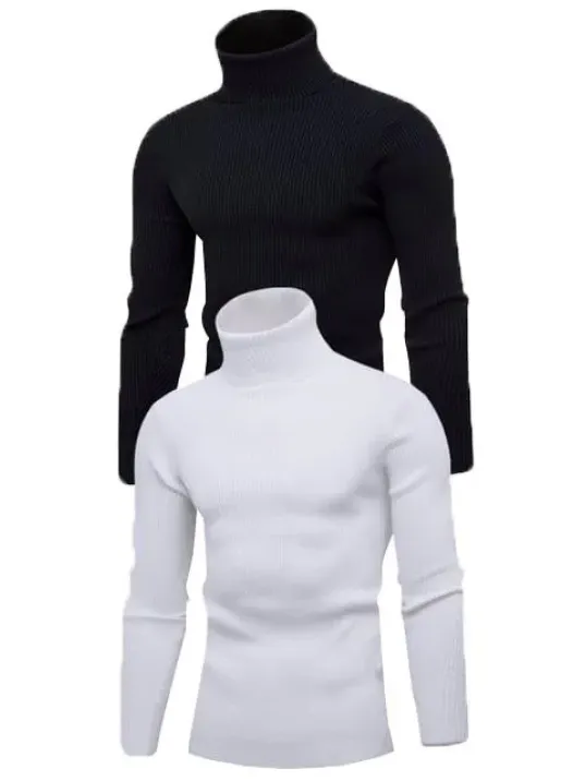 2 Adet Unisex Kaşkorse Boğazlı Full Likralı Fitilli Body Kazak 2 Adet Unisex Kaşkorse Boğazlı Full Likralı Fitilli Body Kazak