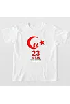 23 Nisan Çocuk Bayramı Baskılı Özel T-shirt - Beyaz