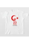23 Nisan Çocuk Bayramı Baskılı Özel T-shirt - Beyaz