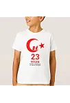 23 Nisan Çocuk Bayramı Baskılı Özel T-shirt - Beyaz