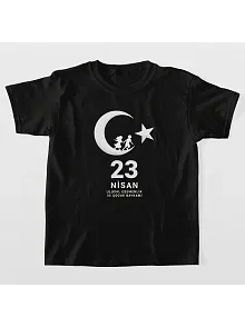 Çocuk 23 Nisan Ulusal Egemenlik Ve Çocuk Bayramı Baskılı Bisiklet Yaka T-shirt - Siyah Çocuk 23 Nisan Ulusal Egemenlik Ve Çocuk Bayramı Baskılı Bisiklet Yaka T-shirt - Siyah
