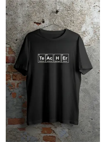 24 Kasım Öğretmenler Günü Baskılı Özel T-shirt - Siyah