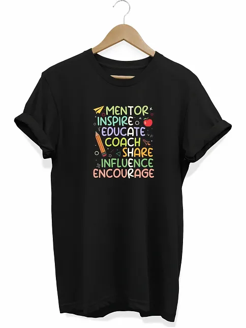 24 Kasım Öğretmenler Günü Baskılı T-shirt - Siyah