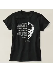 24 Kasım Öğretmenler Günü Baskılı T-shirt - Siyah