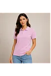 2'li Kadın Polo Yaka Pike Kumaş Düğmeli Basic Tişört Günlük Rahat Kesim - Beyaz, Pembe
