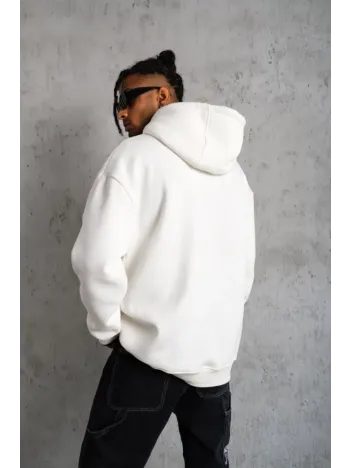 3 İplik Kapşonlu Sweatshirt Hoodie - Beyaz