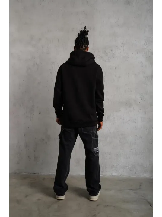 3 İplik Kapşonlu Sweatshirt Hoodie - Siyah