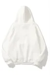 3 İplik Pamuklu Unisex Kapşonlu Sweetshirt - Beyaz 3 İplik Pamuklu Unisex Kapşonlu Sweetshirt - Beyaz