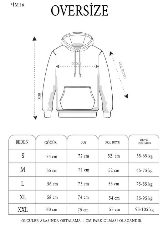 3 İplik Pamuklu Unisex Kapşonlu Sweetshirt - Siyah