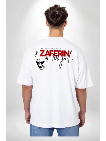 30 Ağustos Baskılı T-shirt - Beyaz