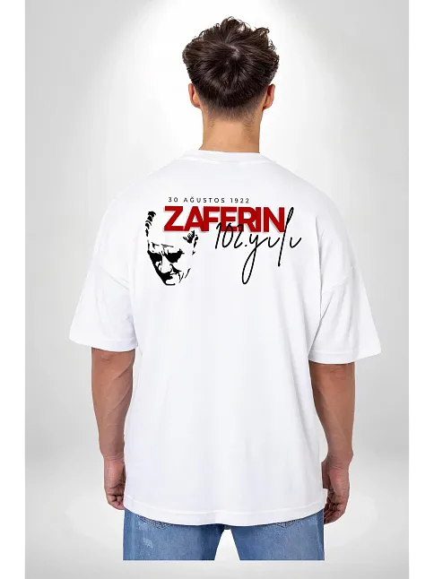 30 Ağustos Baskılı T-shirt - Beyaz