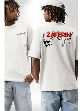 30 Ağustos Baskılı T-shirt - Beyaz