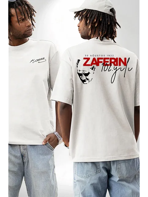 30 Ağustos Baskılı T-shirt - Beyaz