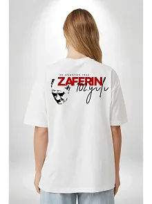 30 Ağustos Unisex Baskılı T-shirt - Beyaz