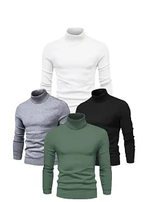 4 Adet Unisex Kaşkorse Boğazlı Full Likralı Fitilli Body Kazak