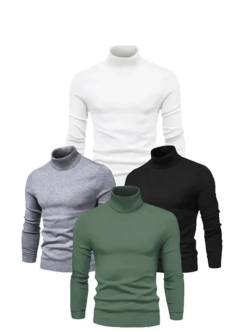 4 Adet Unisex Kaşkorse Boğazlı Full Likralı Fitilli Body Kazak