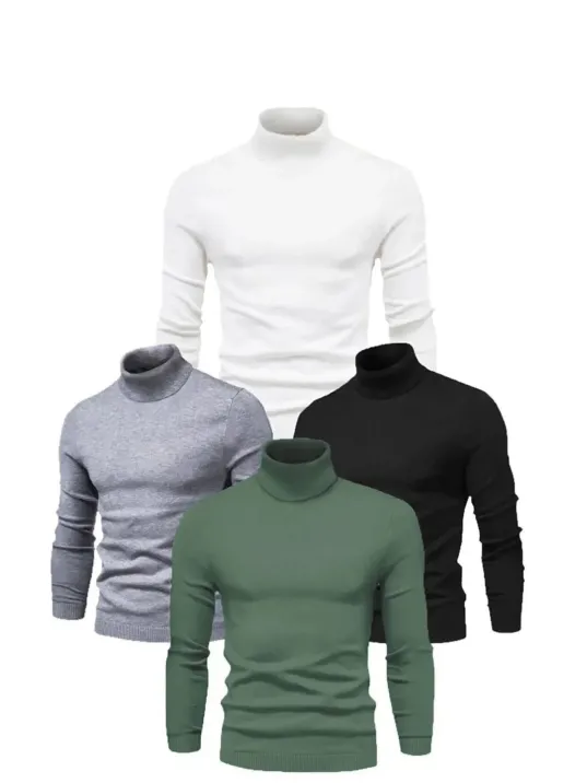 4 Adet Unisex Kaşkorse Boğazlı Full Likralı Fitilli Body Kazak 4 Adet Unisex Kaşkorse Boğazlı Full Likralı Fitilli Body Kazak