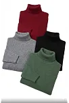 4'lü Siyah, Bordo, Gri, Haki Unisex Kaşkorse Boğazlı Full Likralı Fitilli Body Kazak