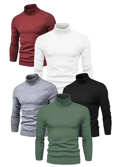 5 Adet Unisex Kaşkorse Boğazlı Full Likralı Fitilli Body Kazak