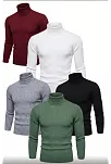 5'li Siyah, Beyaz, Bordo, Gri, Haki Unisex Kaşkorse Boğazlı Full Likralı Fitilli Body Kazak