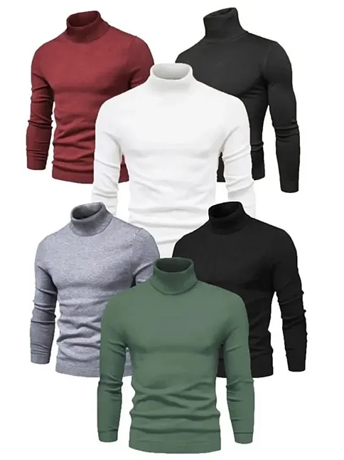 6 Adet Unisex Kaşkorse Boğazlı Full Likralı Fitilli Body Kazak