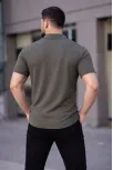 Erkek Waffle Kumaş Kısa Kollu Düğmeli Açık Yaka Regular Fit Gömlek - Haki